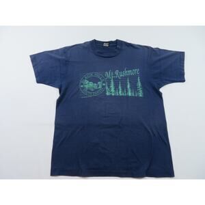 Mount Rushmore Black Hills South Dakota Blue T-shirt Sz L 1990s